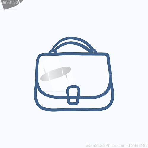 Image of Female handbag sketch icon.