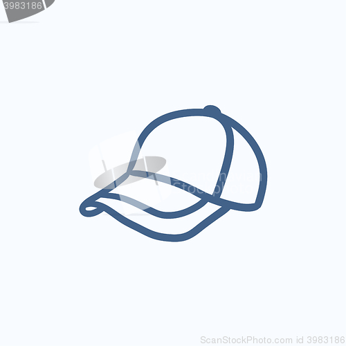 Image of Baseball hat sketch icon.