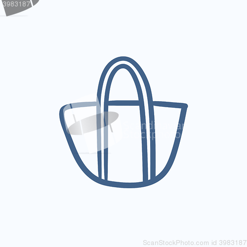 Image of Hand bag sketch icon.