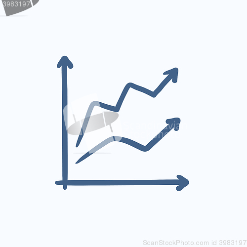 Image of Growth graph sketch icon.