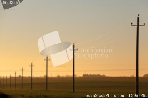 Image of High-voltage power poles