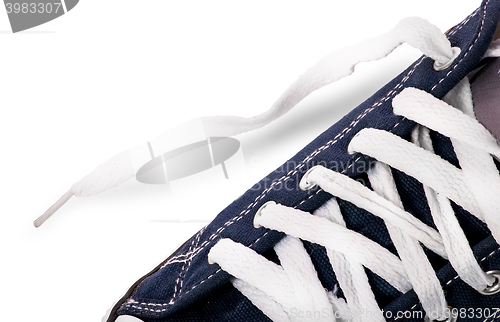 Image of Closeup lacing on athletic shoes