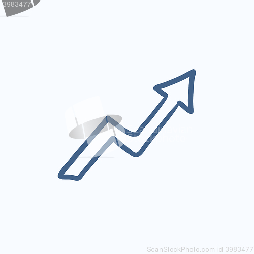 Image of Arrow upward sketch icon.