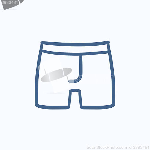 Image of Male underpants sketch icon.