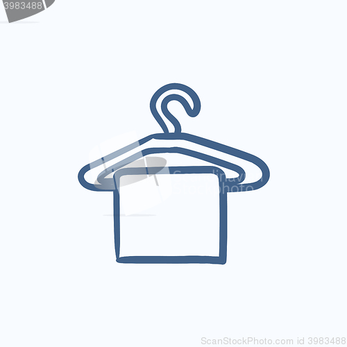 Image of Towel on hanger sketch icon.