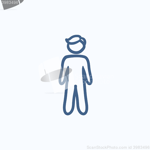 Image of Businessman standing sketch icon.