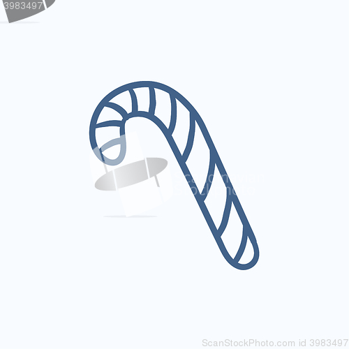 Image of Candy cane sketch icon.