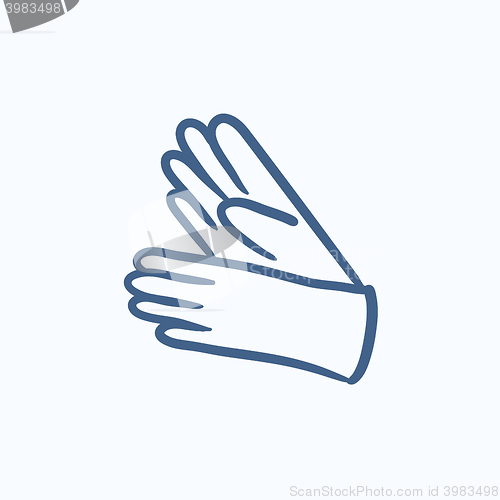 Image of Gloves sketch icon.