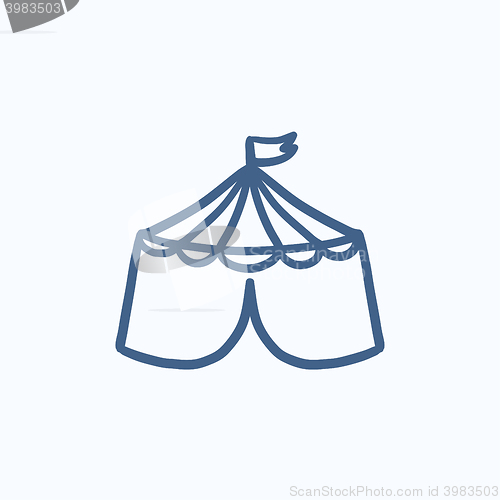 Image of Circus tent sketch icon.