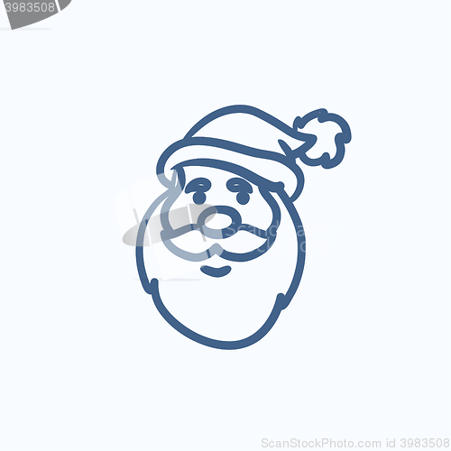Image of Santa Claus face sketch icon.