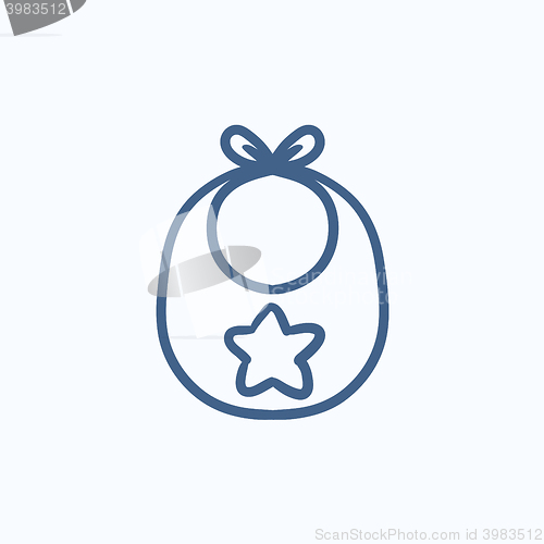 Image of Baby bib sketch icon.