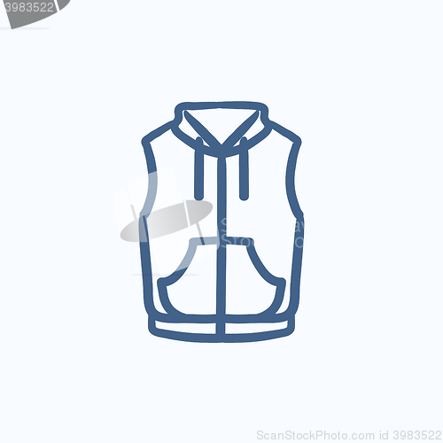 Image of Vest down jacket sketch icon.