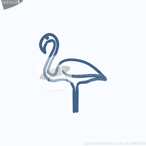 Image of Flamingo sketch icon.