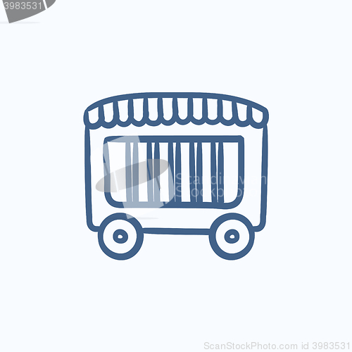 Image of Circus wagon sketch icon.