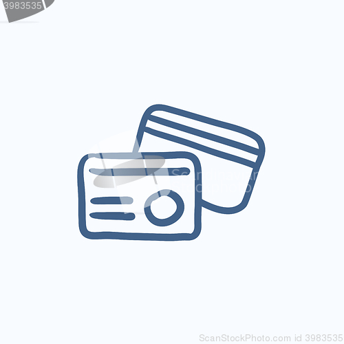 Image of Identification card sketch icon.