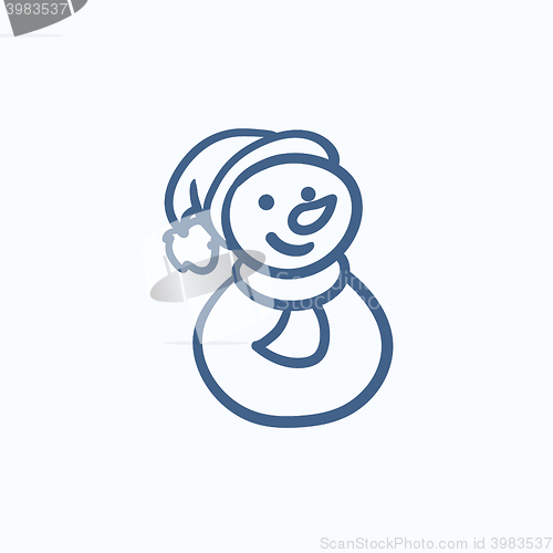 Image of Snowman sketch icon.