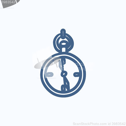 Image of Pocket watch sketch icon.