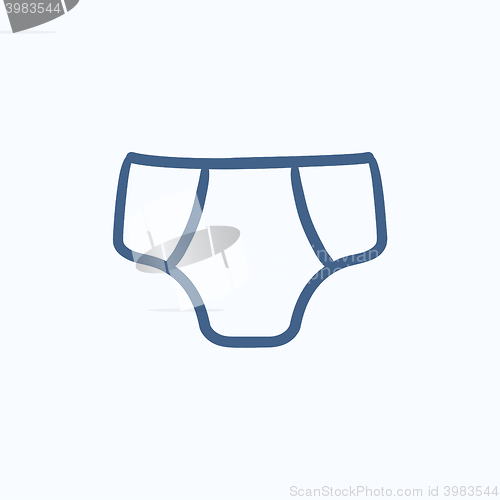 Image of Male underpants sketch icon.