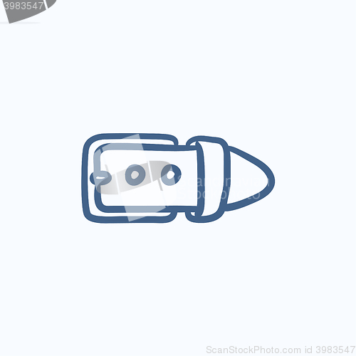 Image of Belt buckle sketch icon.