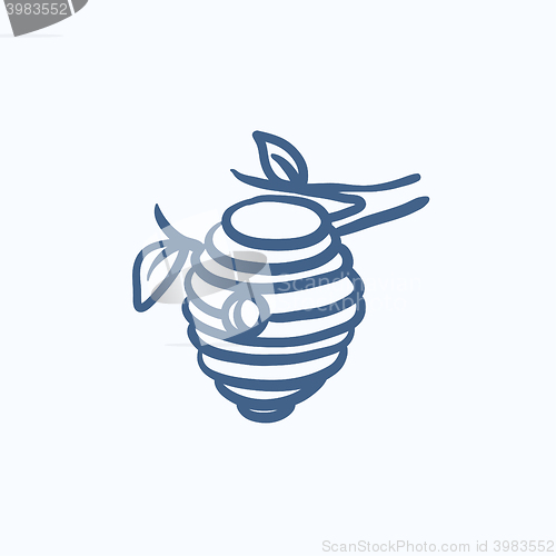 Image of Bee hive sketch icon.