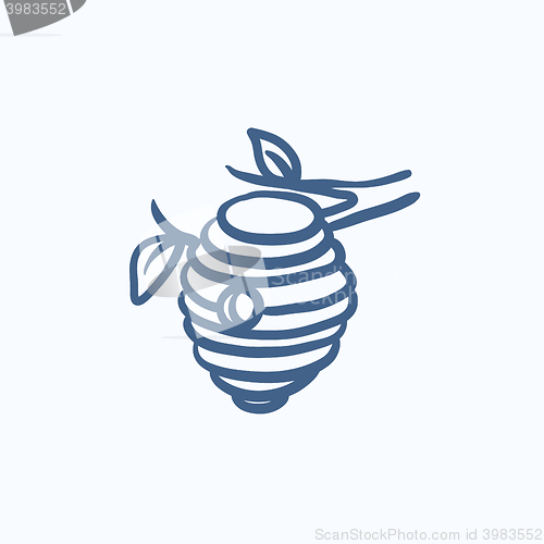 Image of Bee hive sketch icon.