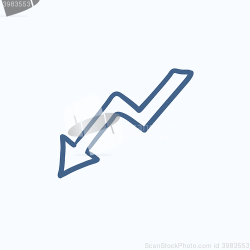 Image of Arrow downward sketch icon.