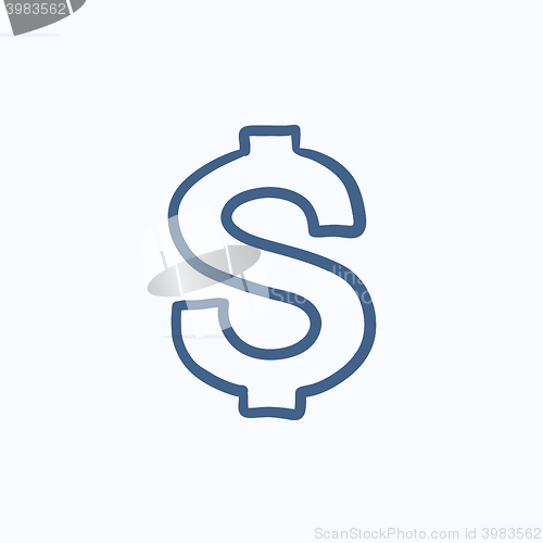 Image of Dollar symbol sketch icon.