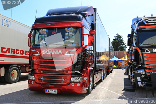 Image of New Red and Blue Scania R730 Combination Vehicle