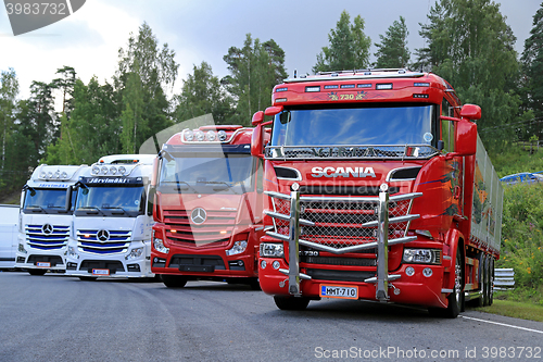 Image of New Scania R730 and Mercedes-Benz Show Trucks