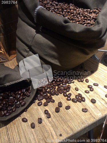 Image of coffee beans on bags