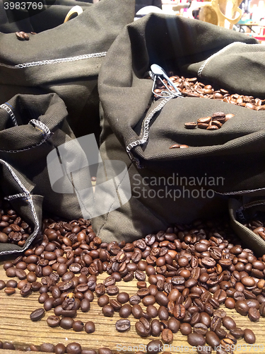 Image of coffee beans on bags