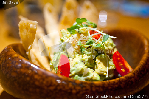 Image of avocado and shrimps salad 