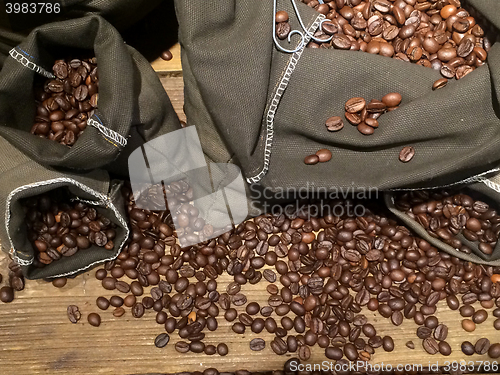 Image of coffee beans on bags