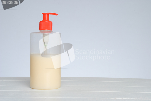 Image of Plastic Bottle with liquid soap