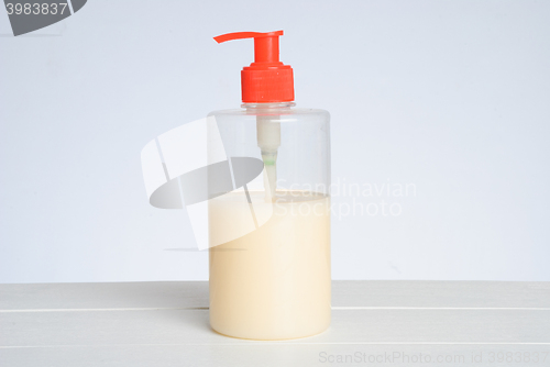 Image of Plastic Bottle with liquid soap