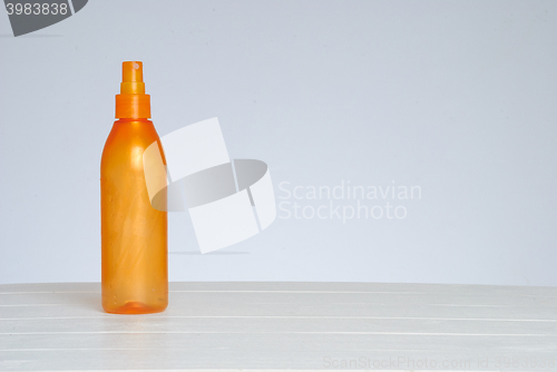 Image of Group of cosmetic bottles isolated on white