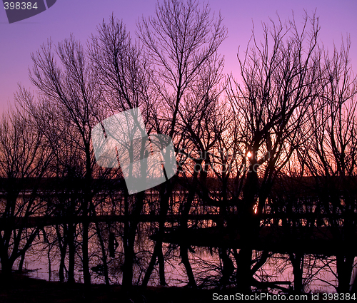 Image of Flood Abstract with Purple Sunset