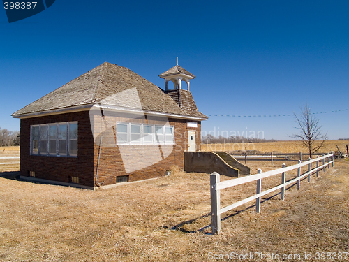 Image of One Room School Under Blue Sky