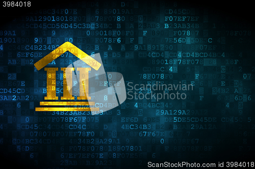Image of Law concept: Courthouse on digital background