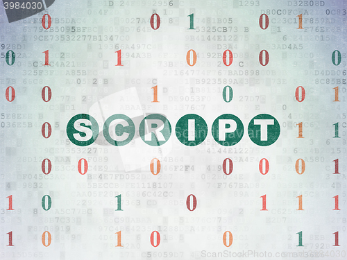 Image of Database concept: Script on Digital Data Paper background