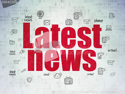 Image of News concept: Latest News on Digital Data Paper background