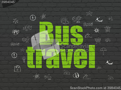 Image of Vacation concept: Bus Travel on wall background