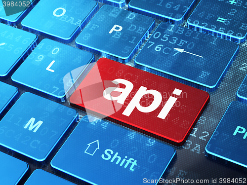 Image of Software concept: Api on computer keyboard background