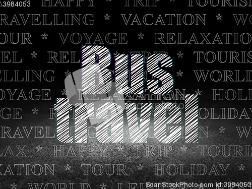 Image of Tourism concept: Bus Travel in grunge dark room