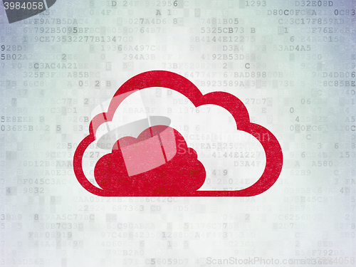 Image of Cloud networking concept: Cloud on Digital Data Paper background