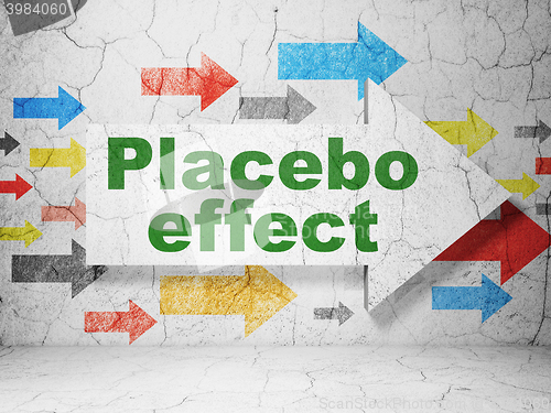 Image of Healthcare concept: arrow with Placebo Effect on grunge wall background
