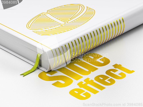 Image of Healthcare concept: book Pill, Side Effect on white background