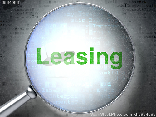 Image of Finance concept: Leasing with optical glass