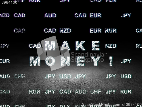 Image of Business concept: Make Money! in grunge dark room