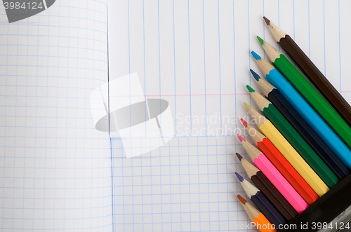 Image of Colored pencils and paper